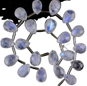 Piedra lunar de arcoíris Natural, 21 piezas, forma de pera facetada, piedras preciosas auténticas de Fuego Azul, cuentas de Briolette - Product Image 1