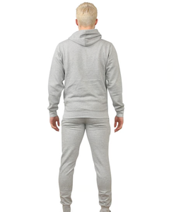 Ensemble sweat-shirt et jogging gris clair sportif, look tendance, essentiel au quotidien, parfait pour les tenues décontractées, toutes saisons, confort et style par Ako - Product Image 2