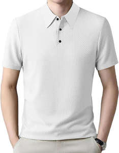 Nuevo Verano de manga corta botón hielo sensación transpirable tela Polo camisa negocios moda camiseta - Product Image 5