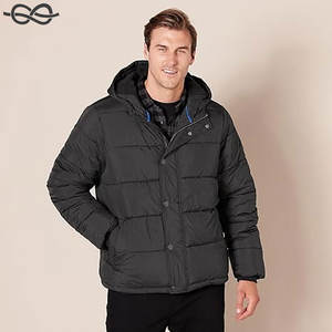 Abrigo acolchado con capucha para hombre, chaqueta de invierno cálida y elegante, acolchado aislado, Capucha ajustable de tela resistente al agua - Product Image 6