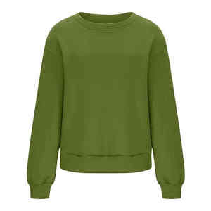 Sweatshirts pour femmes en gros avec logo personnalisé très demandés, col rond côtelé, surdimensionné, décontracté, pour l'automne et l'hiver - Product Image 2