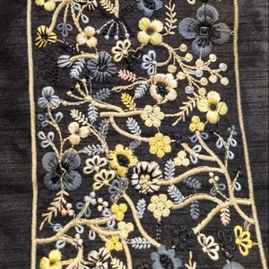 Fait à la main 100% complexe 3D broderie florale dentelle garniture robe de luxe couture utilisation pour les chaussures d'affaires vêtements sacs - Product Image 1