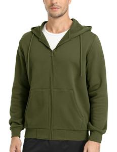 Sweat-shirts à capuche pour hommes avec fermeture éclair personnalisée, logo personnalisé, tissu polaire imperméable à séchage rapide, teinture unie - Product Image 3