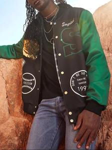 Veste universitaire pour homme sur mesure OEM, veste de baseball en laine mélangée de qualité supérieure avec fermeture à boutons, veste classique décontractée pour adultes - Product Image 4