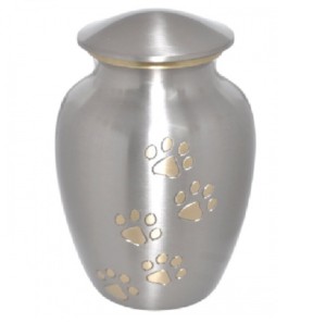 โกศใส่ศพโลหะเคลือบเงาสำหรับสัตว์เลี้ยงทำจากอะลูมิเนียมงานประดิษฐ์จากอินเดีย - Product Image 1