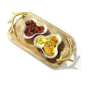 Bandeja de Madera Decorativa Hecha a Mano con Forma Personalizada, Bandeja de Madera para Servir Comida Deliciosa y Postres, Bandeja Cuadrada para Servir - Product Image 2