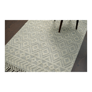 Eclectic Elegance Modern Handmade Woollen Rug Geometric Boho Style Handwoven Wool Plush Pile Height for Stylish Home <b>Washable</b> - Product Image 1