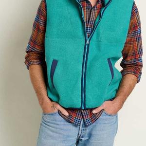 100% Polyester <b>Fleece</b> Lined Vest Oversized Sleeveless Soft Shell Jacket Warm Zipper <b>Gilet</b> Outerwear Casual Breathable Winter - Product Image 2