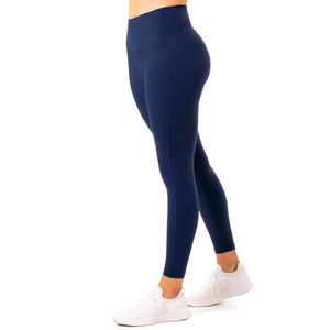 Pantalones sólidos de mujer cómodos ecológicos de secado rápido elásticos con logotipo personalizado al por mayor con mallas de Yoga de bolsillo personalizadas - Product Image 2