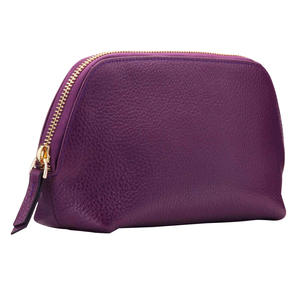 Sac de toilette pour homme en cuir véritable pliable de haute qualité, poignée souple, grande fermeture éclair, design à panneaux, étui de voyage - Product Image 4