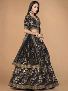 Noir Lehenga Choli Premium Design spécial vêtements de mariage en gros de haute qualité pour les commandes en gros - Product Image 3