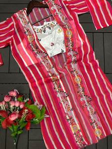 Ropa de Moda Fusion para Adultos, Salwar Kameez de Seda de Secado Rápido para Todas las Temporadas, para Bodas Indias y Pakistaníes y Fiestas de Bollywood - Product Image 5