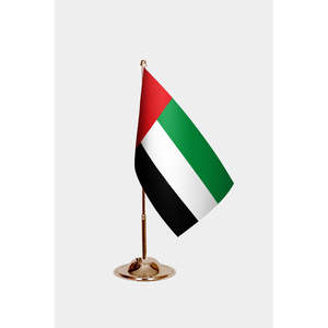 Bandera de Escritorio Personalizada de los Emiratos Árabes Unidos, Impresa Digitalmente en Tela de Poliéster y Seda con Logotipo Personalizado Disponible en Material Plástico - Product Image 2