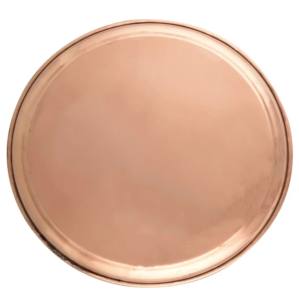Assiette de service en cuivre martelé de forme ronde assiette de service en cuivre fabriquée à la main indienne assiette de service en cuivre pur - Product Image 4