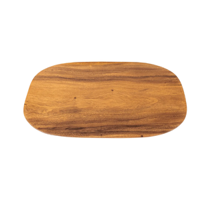 Modern Oval Solid Suar <b>Wood</b> Coffee Table with Smooth Curved <b>Edge</b> & Sculptural Base for Living Room - Product Image 5