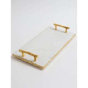 Plateau de service classique en résine avec détails complexes, fini lisse et fabriqué à la main, idéal pour les rassemblements formels de maisons traditionnelles - Product Image 4