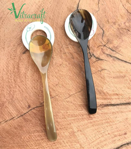 Cuillère en corne de buffle naturelle 100%, cuillère en corne de buffle à long manche. Cuillère de service de table. Cuillère artisanale vietnamienne, Taille 12x2.8cm cadeau significatif Cadeau unique - Product Image 5