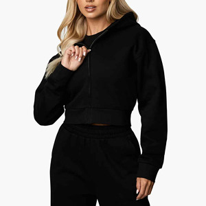 Sweat à capuche personnalisé pour femme en molleton de coton brodé, taille plus, hiver 2023 - Product Image 1