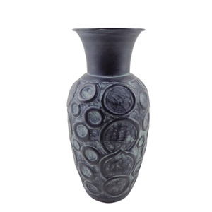 Metal Flower Vase <b>Grey</b> Patina Modern Design Flower Pot For home Living Room Decoration Handmade in Bulk - Product Image 1