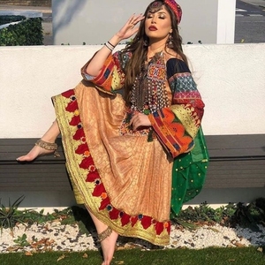 Vestidos nupciales afganos KUCHI para mujer hechos con tela pura de alta calidad con monedas bordadas ropa tradicional - Product Image 3