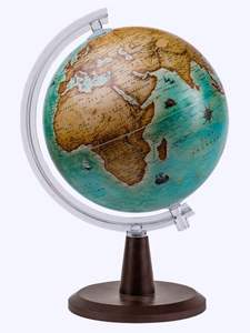 Round wooden sculpture in globe form for luxury table decor and upscale global design accents - Product Image 2