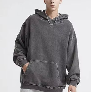Sudaderas con capucha de lavado ácido informales para hombre, ropa de invierno, sudaderas con capucha de lavado ácido informales de Color sólido, ropa de moda, sudaderas con capucha de lavado ácido ajustadas para hombre - Product Image 1