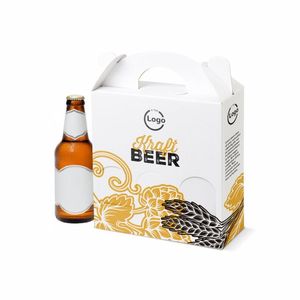 Boîte porte-bouteilles en carton ondulé MAMBO personnalisée pour bières, boissons énergisantes et thés 23,5x6,5x18,5 cm avec pelliculage brillant - Product Image 2