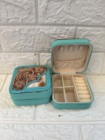 Organisateur de bijoux de voyage élégant en cuir façonné à la main, étui compact en cuir de vachette véritable, porte-accessoires, rangement cadeau