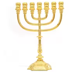 Customized Sizes Stylish Metal Eco-Friendly Christmas Menorah <b>Candle</b> Holder 7 <b>Candles</b> Handmade Heavy Base Perfect by Decor Impex - Product Image 1