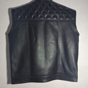 Otoño Invierno temporada personalizable Color sólido Super calidad al por mayor motocicleta de los hombres Chaleco de motorista de cuero genuino para hombres - Product Image 2