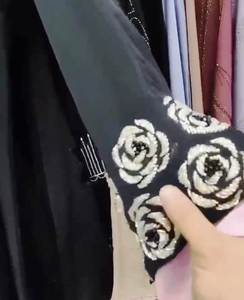 Ropa musulmana tradicional de mujer modesta elegante islámica, bordado a mano, trabajo a mano, estilo Abaya, Dubái, accesorio incluido - Product Image 2