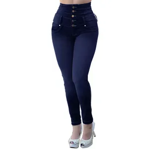 2023 grande taille Top vente bleu foncé bonne qualité Zipper Jeans disponibles pour les femmes en gros ODM - Product Image 1