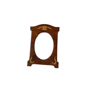 Handmade Wooden Mirror <b>Frame</b> Rectangular Oval Cutout Classic Design Tabletop Vertical Orientation - Product Image 1