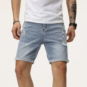 Pantalones cortos de gimnasio para hombre de la mejor calidad, ropa activa personalizable estilo Jean para verano, Fitness, cómodos, transpirables, ecológicos, sólidos - Product Image 3