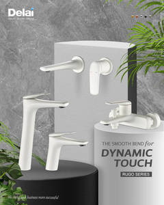 Grifo de lavabo de diseño moderno Delai, grifo mezclador de agua fría y caliente para baño, dormitorio y sala de estar, uso con núcleo de válvula de cerámica - Product Image 4