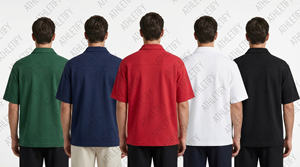 Polo sportif pour homme avec fermeture éclair, décontracté, confortable, manches courtes, pour la gym, les sports, les aventures en plein air, respirant, en mélange de coton tricoté - Product Image 4