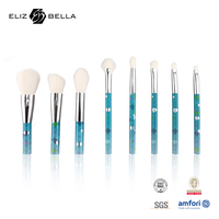 Set Kuas Rias Mata Kinlly Foundation, Bulu Sintetis Nylon Lembut, Kuas Kosmetik untuk Rias Wajah dan Mata