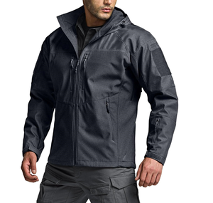 Chaqueta Softshell con Capucha para Hombre, Impermeable, Forrada de Forro Polar, Chaqueta de Lluvia Ligera, Cortavientos, Abrigo de Invierno para Senderismo al Aire Libre - Product Image 6