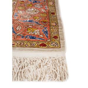 Alfombra de seda anudada a mano Gulmarg Ivory Paem-1266, rectangular, floral, de viscosa, para sala de estar, pasillo, para adolescentes - Product Image 4