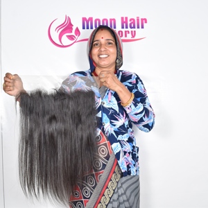 Factory Moon Hair Proveedor experimentado sin procesar natural Frontal Recto humano indio genuino también precios asequibles suaves - Product Image 2