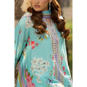 Ensemble 3 pièces imprimé pour la journée, avec manches brodées, pantalon décontracté respirant à taille élastique - OEM/ODM - Product Image 5