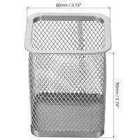 Porte-stylos en métal écologique en maille, panier à crayons avec poignées, organisateur multifonctionnel carré moderne, rangement pour maquillage AR International