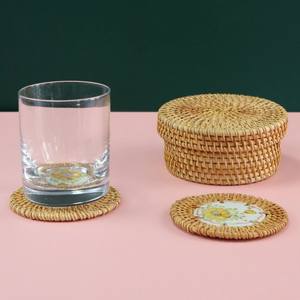 Coasters Dining Table Mat Heat Resistant Insulated Heat Woven <b>Placemats</b> Rattan Coaster Eco Friendly Handmade - Product Image 5