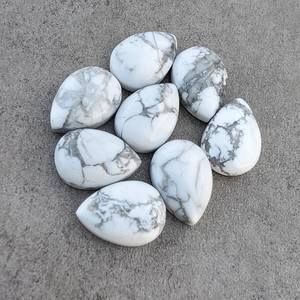 Howlita blanca natural turquesa calibrada tamaño 4x6mm a 20x30mm parte posterior plana piedra preciosa suelta para hacer pendientes joyería fina - Product Image 5