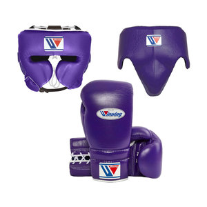 2025 Winning Boxing Set of High Quality Leather <b>Gloves</b> Headgear Groin Guard With <b>Laced</b> Wrist for Training and Sparring - Product Image 6