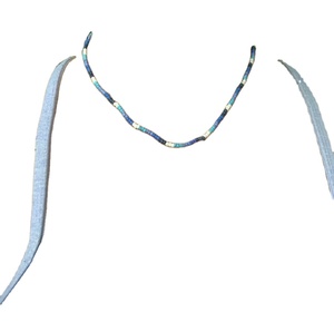 Shades of <b>Blue</b> <b>beaded</b> necklace Valentines day gift for her jewelry Handmade Alexandrite Birthstone Necklace - Product Image 1