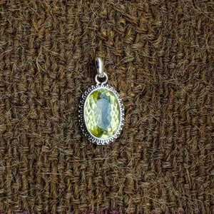 925สเตอร์ลิงเงินแฮนด์เมดเหลี่ยมเพชรพลอยมะนาวบุษราคัมสร้อยคออินเดียขายส่งร้อนเครื่องประดับ - Product Image 6