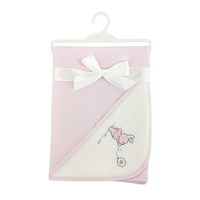 Drop Shipping Couverture d'hôpital pour bébé brodée personnalisée 100% coton 3 couches Couverture pour bébé matelassée