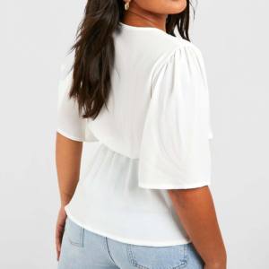 OEM Mode Femme Blouses et Chemises Coton Respirant Dames Blouses et Chemises Dip Dye Avant Cou Avec Broderie Chemises Filles - Product Image 6