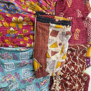 Pantalones cortos de algodón Vintage de cintura alta para mujer, pantalones cortos de playa bordados Kantha hechos a mano, transpirables para la temporada de primavera, gran oferta - Product Image 1
